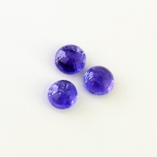 8.85 Cts. Tanzanite 8-8.5mm Smooth Round Shape AA Grade Cabochons Parcel - Total 3 Pcs.