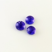 8.85 Cts. Tanzanite 8-8.5mm Smooth Round Shape AA Grade Cabochons Parcel - Total 3 Pcs.