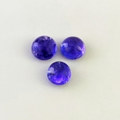 8.85 Cts. Tanzanite 8-8.5mm Smooth Round Shape AA Grade Cabochons Parcel - Total 3 Pcs.