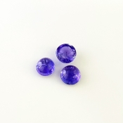 8.85 Cts. Tanzanite 8-8.5mm Smooth Round Shape AA Grade Cabochons Parcel - Total 3 Pcs.