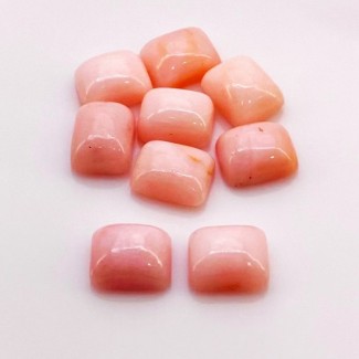 26.75 Cts. Pink Opal 10X8mm Smooth Cushion Shape A+ Grade Cabochons Parcel - Total 9 Pcs.