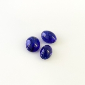 12.28 Cts. Tanzanite 10x7.5-11x9mm Smooth Oval Shape A Grade Cabochons Parcel - Total 3 Pcs.