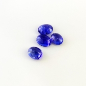 11.12 Cts. Tanzanite 9x7-10x7.5mm Smooth Oval Shape A+ Grade Cabochons Parcel - Total 4 Pcs.