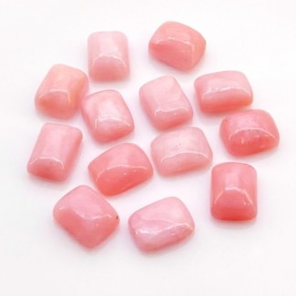 25.85 Cts. Pink Opal 9x7mm Smooth Cushion Shape AA Grade Cabochons Parcel - Total 13 Pcs.