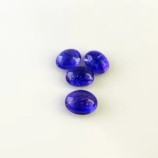 11.46 Cts. Tanzanite 9x7-10.5x8mm Smooth Oval Shape A+ Grade Cabochons Parcel - Total 4 Pcs.