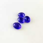 11.46 Cts. Tanzanite 9x7-10.5x8mm Smooth Oval Shape A+ Grade Cabochons Parcel - Total 4 Pcs.