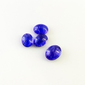 11.46 Cts. Tanzanite 9x7-10.5x8mm Smooth Oval Shape A+ Grade Cabochons Parcel - Total 4 Pcs.