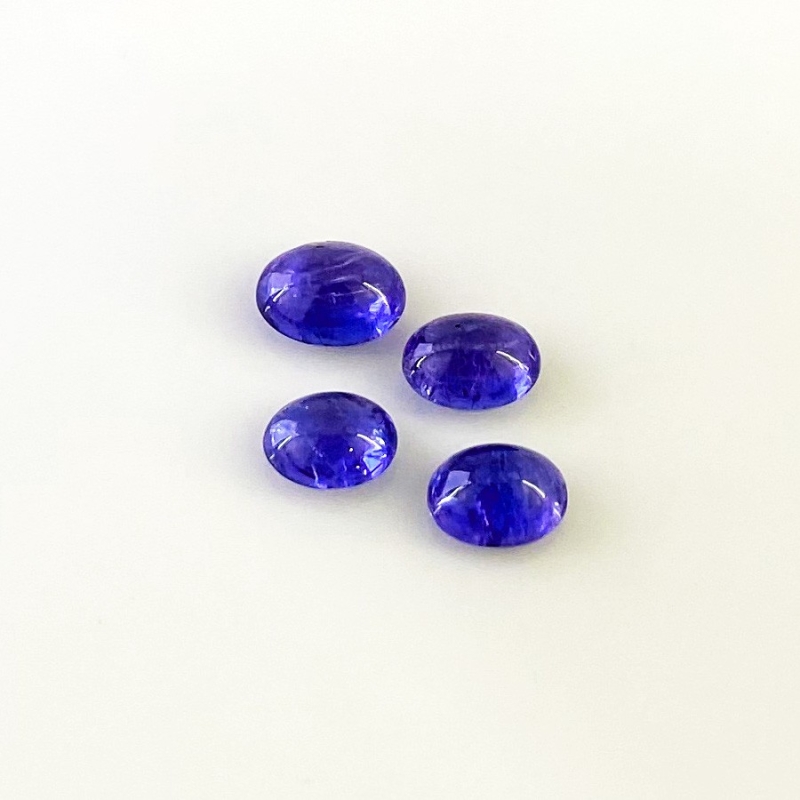 11.46 Cts. Tanzanite 9x7-10.5x8mm Smooth Oval Shape A+ Grade Cabochons Parcel - Total 4 Pcs.