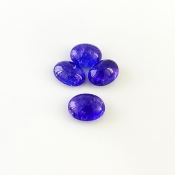 14.54 Cts. Tanzanite 10x8-11x8.5mm Smooth Oval Shape A Grade Cabochons Parcel - Total 4 Pcs.