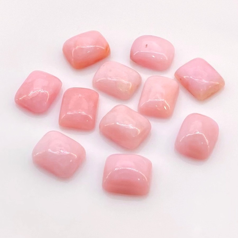 29 Cts. Pink Opal 10X8mm Smooth Cushion Shape AA Grade Cabochons Parcel - Total 11 Pcs.