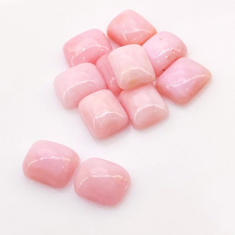 29 Cts. Pink Opal 10X8mm Smooth Cushion Shape AA Grade Cabochons Parcel - Total 11 Pcs.