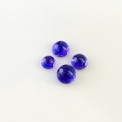 8.24 Cts. Tanzanite 6-8mm Smooth Round Shape AA+ Grade Cabochons Parcel - Total 4 Pcs.