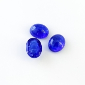 11.88 Cts. Tanzanite 10x8-11x8mm Smooth Oval Shape B Grade Cabochons Parcel - Total 3 Pcs.