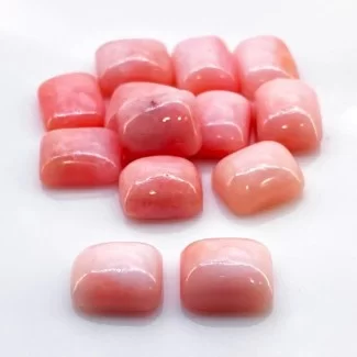 34.50 Cts. Pink Opal 10X8mm Smooth Cushion Shape AA Grade Cabochons Parcel - Total 13 Pcs.