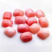 34.50 Cts. Pink Opal 10X8mm Smooth Cushion Shape AA Grade Cabochons Parcel - Total 13 Pcs.