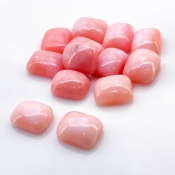 34.50 Cts. Pink Opal 10X8mm Smooth Cushion Shape AA Grade Cabochons Parcel - Total 13 Pcs.