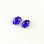 9.12 Cts. Tanzanite 11x8mm Smooth Oval Shape AA+ Grade Cabochons Parcel - Total 2 Pcs.