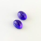 9.12 Cts. Tanzanite 11x8mm Smooth Oval Shape AA+ Grade Cabochons Parcel - Total 2 Pcs.