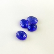 15.97 Cts. Tanzanite 10x7.5-11.5x8.5mm Smooth Oval Shape A+ Grade Cabochons Parcel - Total 4 Pcs.