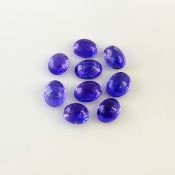 16.09 Cts. Tanzanite 7.5x6-8x6.5mm Smooth Oval Shape A+ Grade Cabochons Parcel - Total 9 Pcs.