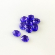 16.09 Cts. Tanzanite 7.5x6-8x6.5mm Smooth Oval Shape A+ Grade Cabochons Parcel - Total 9 Pcs.