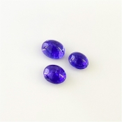 9.75 Cts. Tanzanite 9x7-10x8mm Smooth Oval Shape AA+ Grade Cabochons Parcel - Total 3 Pcs.