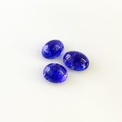 9.96 Cts. Tanzanite 9x7-10x7.5mm Smooth Oval Shape AA+ Grade Cabochons Parcel - Total 3 Pcs.
