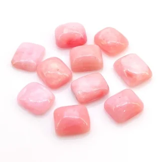45.65 Cts. Pink Opal 12x10mm Smooth Cushion Shape AA Grade Cabochons Parcel - Total 10 Pcs.