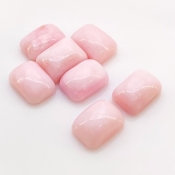 49.45 Cts. Pink Opal 14x10mm Smooth Cushion Shape AA Grade Cabochons Parcel - Total 7 Pcs.