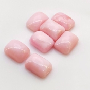 49.45 Cts. Pink Opal 14x10mm Smooth Cushion Shape AA Grade Cabochons Parcel - Total 7 Pcs.