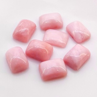 54.60 Cts. Pink Opal 14x10mm Smooth Cushion Shape A+ Grade Cabochons Parcel - Total 8 Pcs.