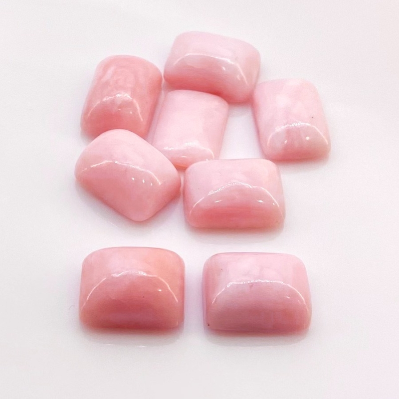 54.60 Cts. Pink Opal 14x10mm Smooth Cushion Shape A+ Grade Cabochons Parcel - Total 8 Pcs.