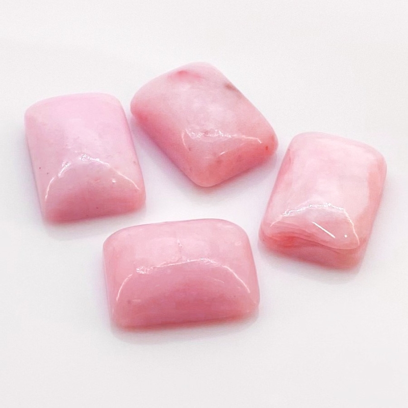 51.40 Cts. Pink Opal 18x13mm Smooth Cushion Shape AA Grade Cabochons Parcel - Total 4 Pcs.