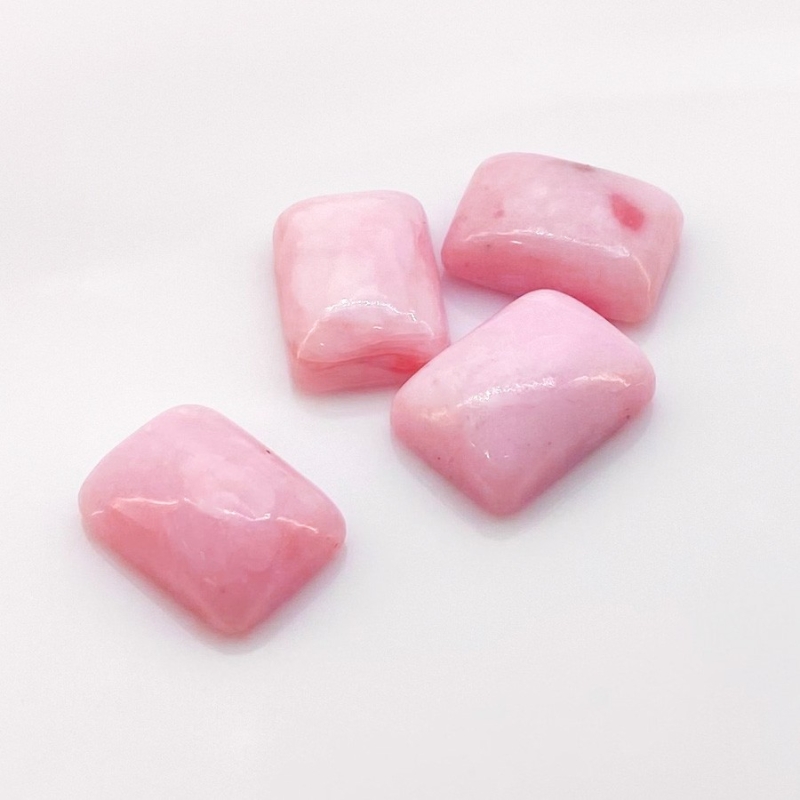 51.40 Cts. Pink Opal 18x13mm Smooth Cushion Shape AA Grade Cabochons Parcel - Total 4 Pcs.