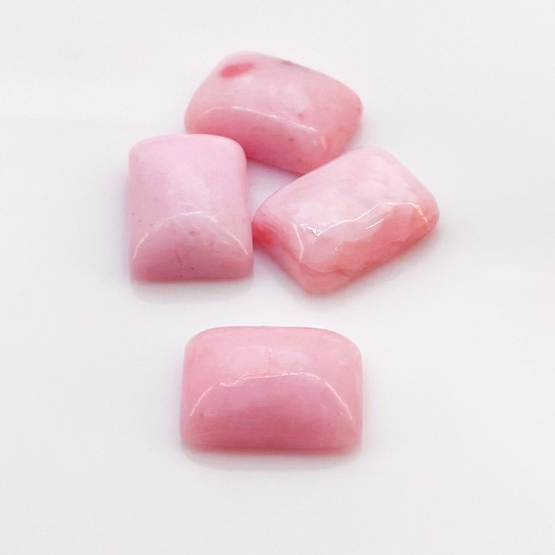 51.40 Cts. Pink Opal 18x13mm Smooth Cushion Shape AA Grade Cabochons Parcel - Total 4 Pcs.