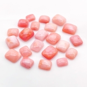 70.90 Cts. Pink Opal 9x7-12x10mm Smooth Cushion Shape A Grade Cabochons Parcel - Total 22 Pcs.