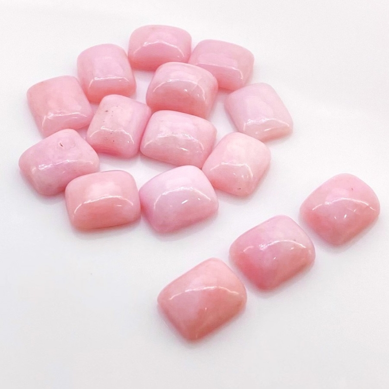 55 Cts. Pink Opal 11x9mm Smooth Cushion Shape AA Grade Cabochons Parcel - Total 15 Pcs.