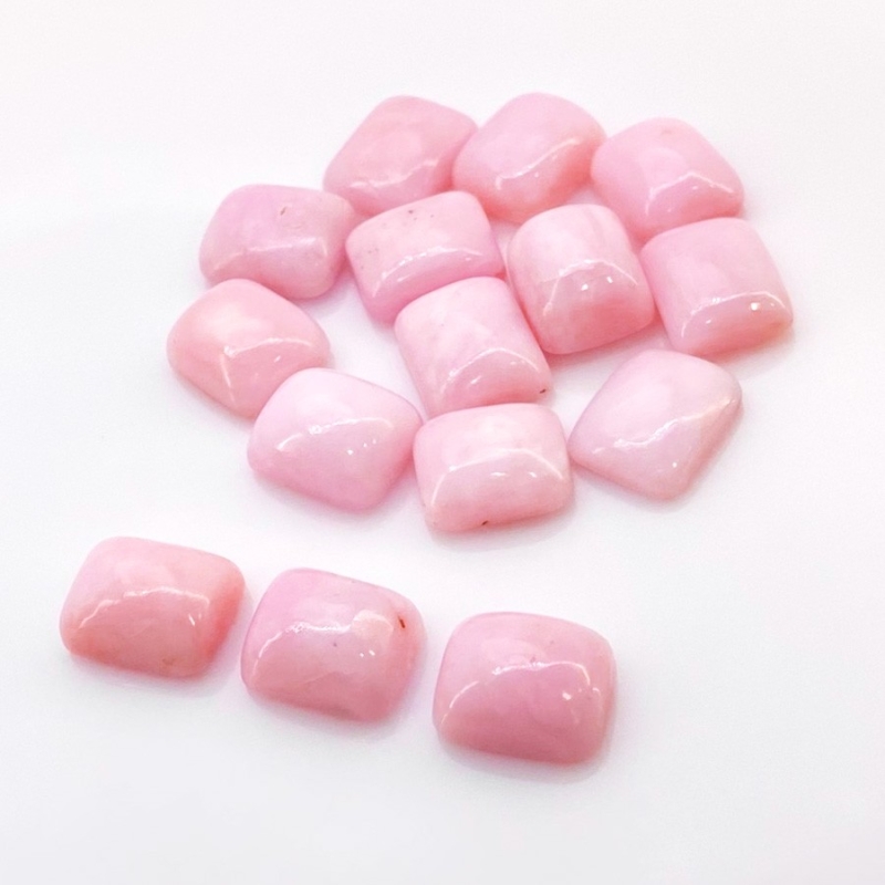 55 Cts. Pink Opal 11x9mm Smooth Cushion Shape AA Grade Cabochons Parcel - Total 15 Pcs.