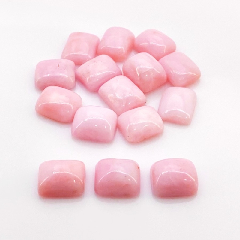 55 Cts. Pink Opal 11x9mm Smooth Cushion Shape AA Grade Cabochons Parcel - Total 15 Pcs.