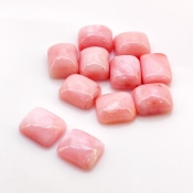 57.90 Cts. Pink Opal 12x10mm Smooth Cushion Shape A+ Grade Cabochons Parcel - Total 11 Pcs.