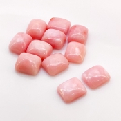 57.90 Cts. Pink Opal 12x10mm Smooth Cushion Shape A+ Grade Cabochons Parcel - Total 11 Pcs.