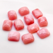 57.90 Cts. Pink Opal 12x10mm Smooth Cushion Shape A+ Grade Cabochons Parcel - Total 11 Pcs.