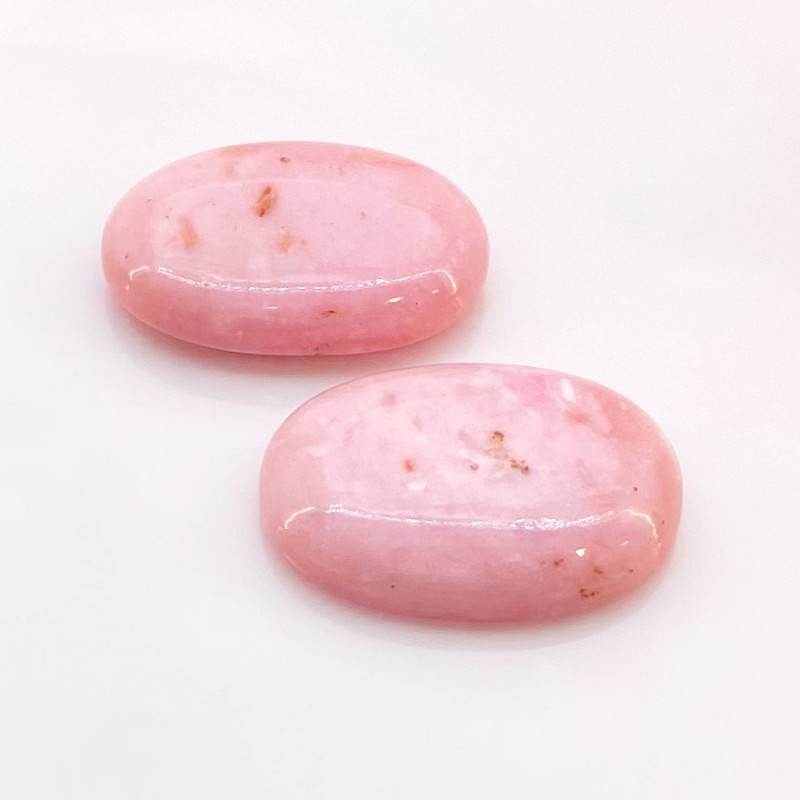 Pink Opal Smooth Oval Shape AA Grade Cabochon Parcel - 29x19-30x20mm - 2 Pc. - 53.90 Cts.