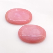 54.05 Cts. Pink Opal 30x22-32x23mm Smooth Oval Shape AA Grade Cabochons Parcel - Total 2 Pcs.