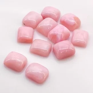 Pink Opal Smooth Cushion Shape AA Grade Cabochon Parcel - 12x10mm - 11 Pc. - 59.65 Cts.