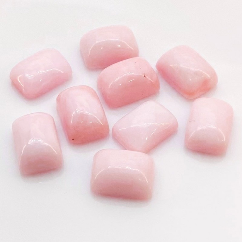Pink Opal Smooth Cushion Shape A+ Grade Cabochon Parcel - 14x10mm - 9 Pc. - 67.80 Cts.