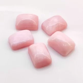 Pink Opal Smooth Cushion Shape AA Grade Cabochon Parcel - 18x13mm - 5 Pc. - 72.45 Cts.