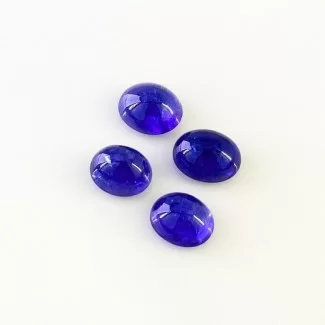 Tanzanite Smooth Oval Shape AA Grade Cabochon Parcel - 10x8-11x9mm - 4 Pc. - 16.53 Cts.