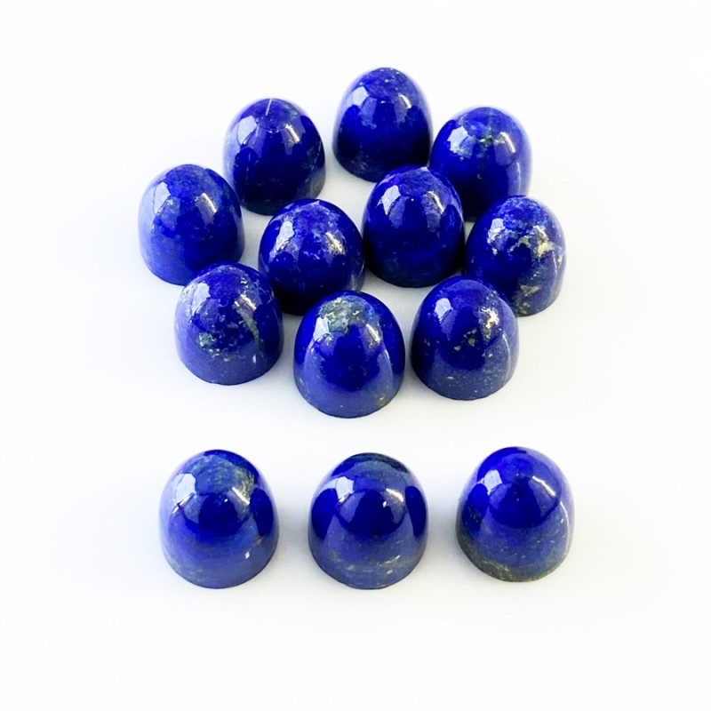 Lapis Lazuli Smooth Bullet Shape AA Grade Cabochon Parcel - 12mm - 13 Pc. - 179.30 Carat
