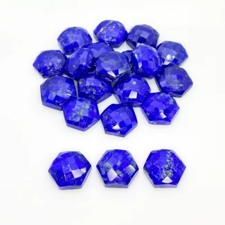 184.25 Carat Lapis Lazuli 13mm Checkerboard Hexagon Shape A Grade Cabochons Parcel - Total 20 Pcs.